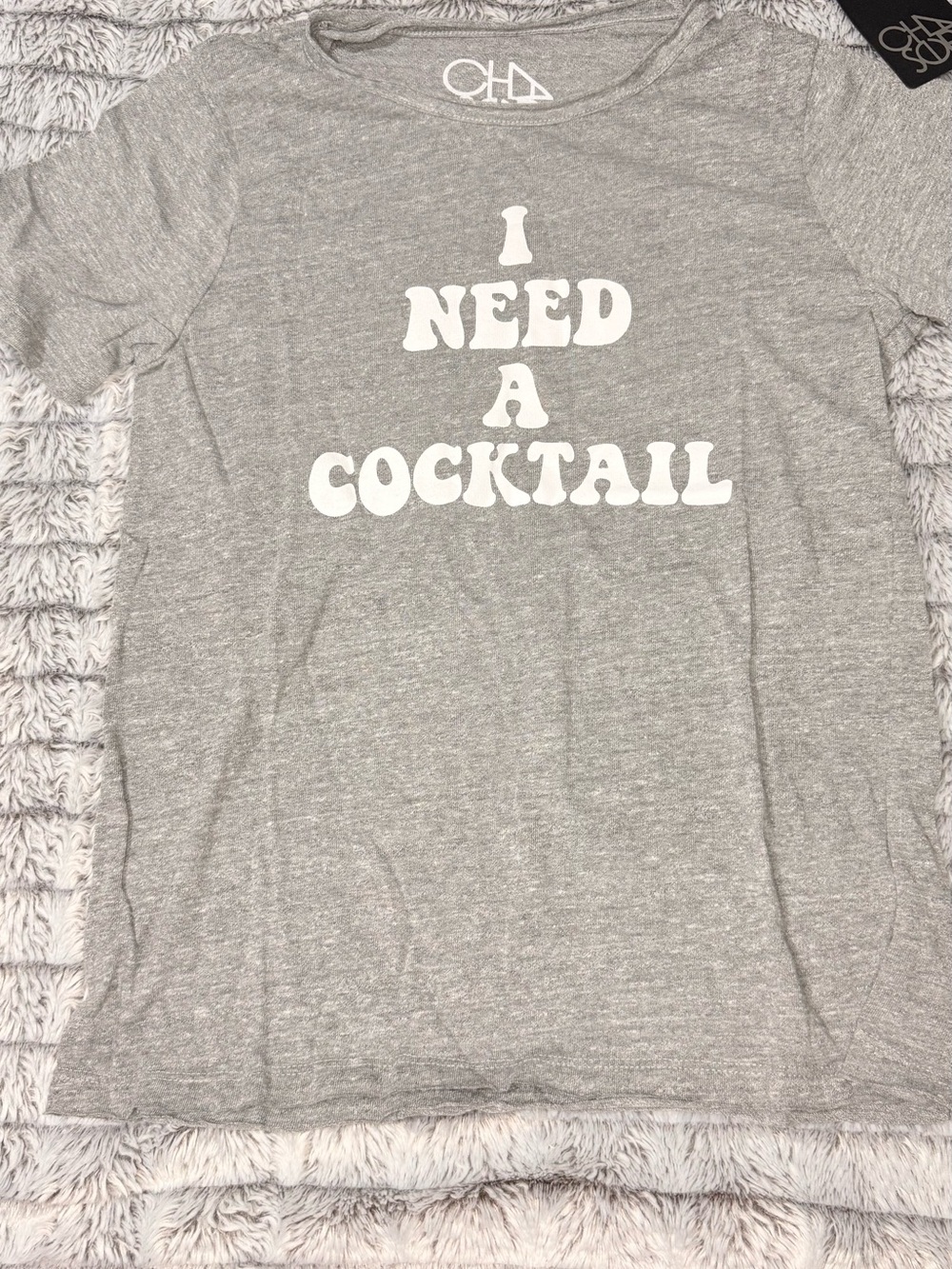 Chaser Gray Graphic Tee "I Need A Cocktail"
